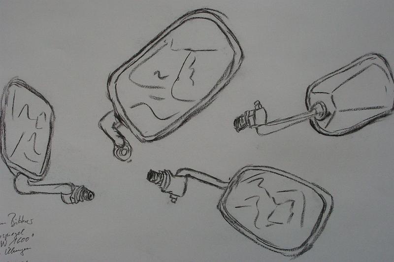 Rückspiegel VW 1600, 2006, Kohle-Papier, 60x42.jpg